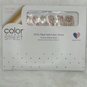 Color Street Glitter Nail Strips - Pep Raleigh blue/teal/orange/pink/purple/gold